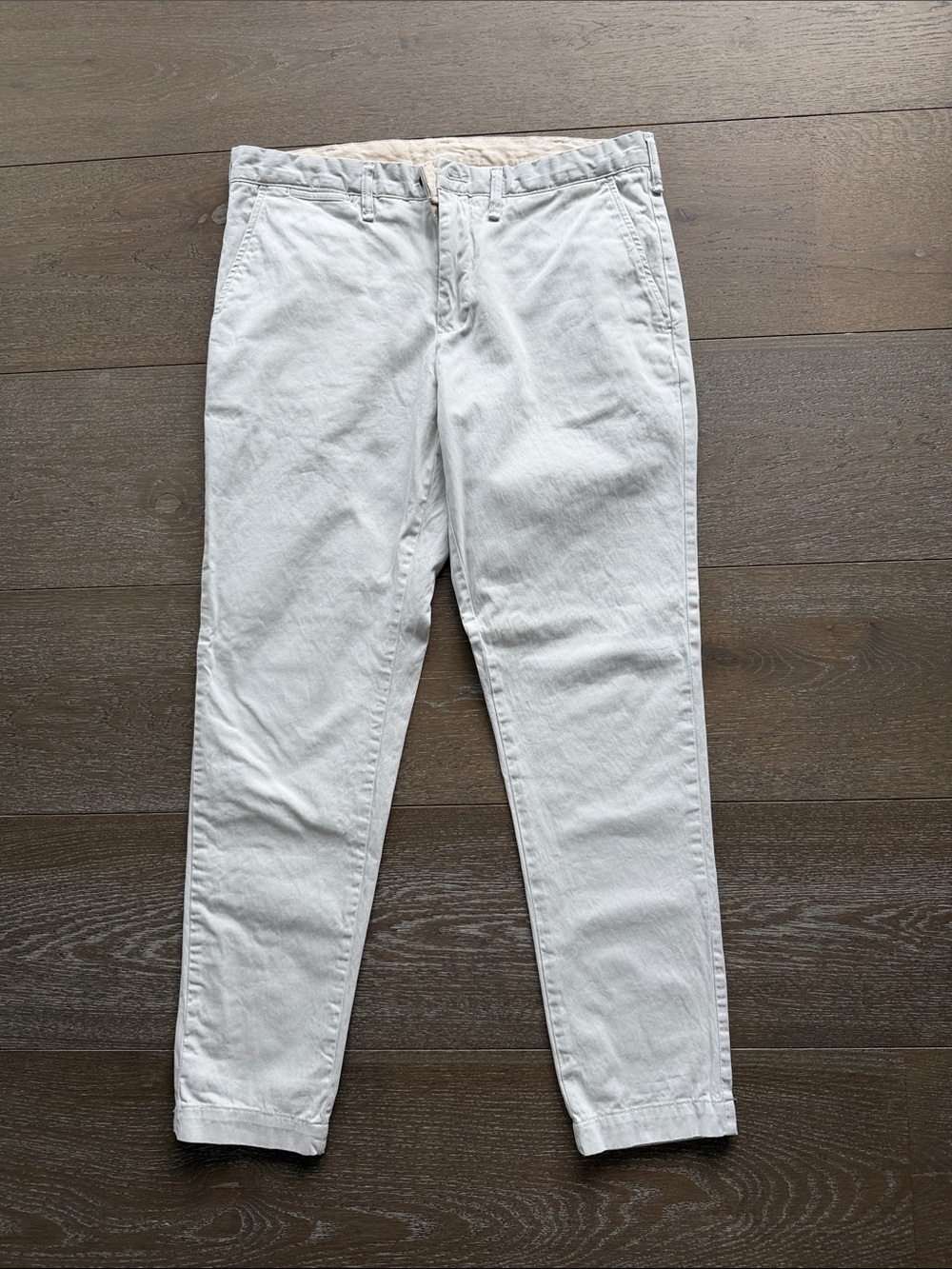 Zara Men's White Casual Chino Pants - Classic Straight Fit